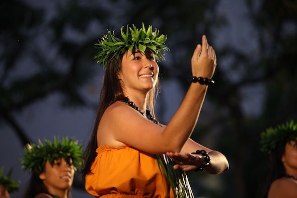 Hula dancer performing