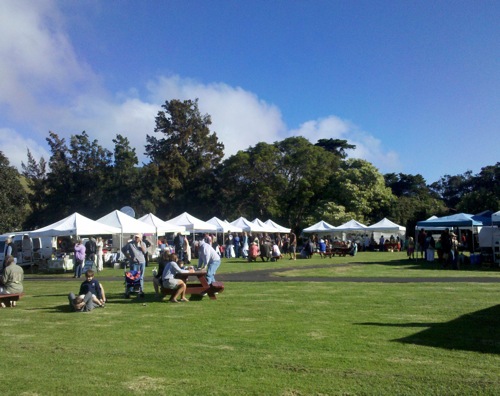 Big Island Farmers Market in the distance