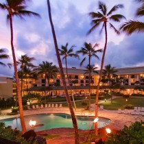 Night aerial shot of the Kauai Beach Resort