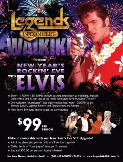 An advertisement for Legends in Concert waikiki