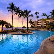 The pool at sunset