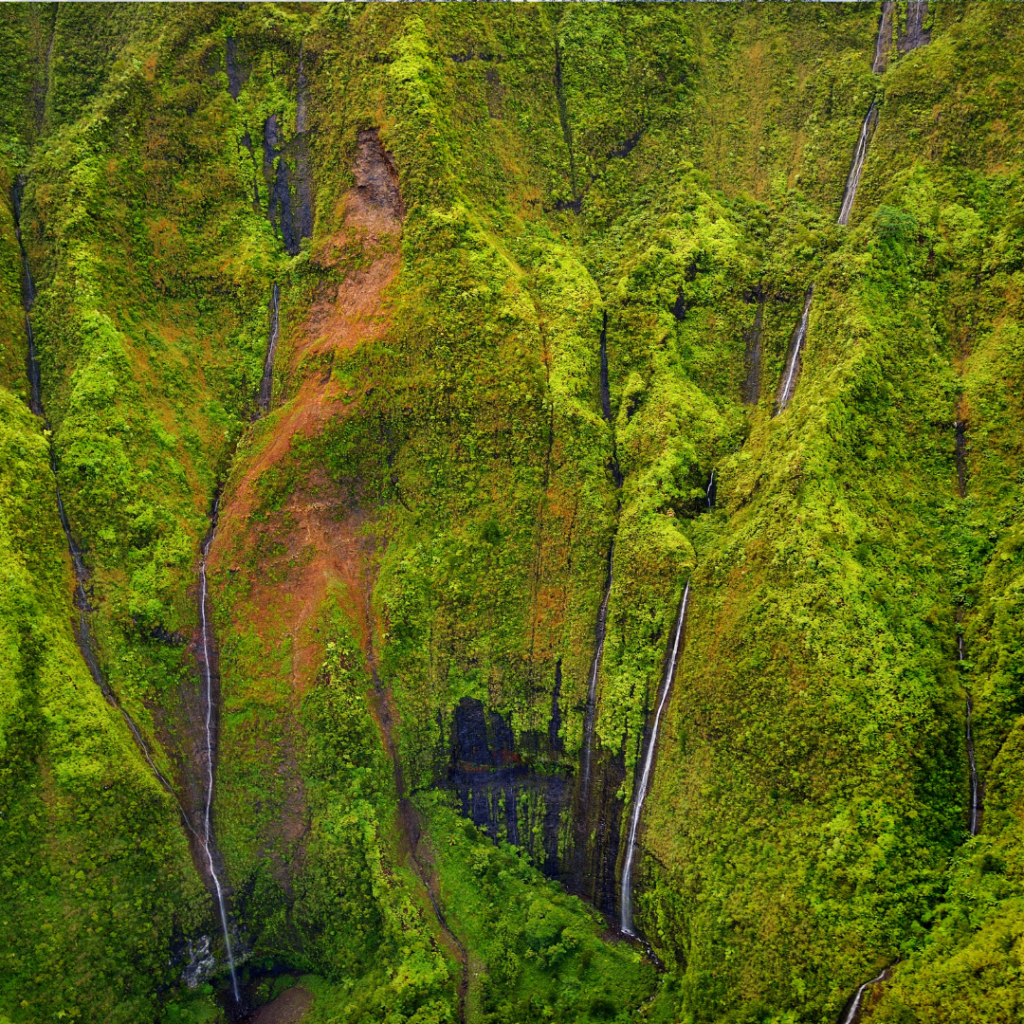 Mount Waialeale waterfalls