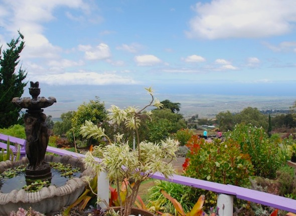 Looking out at Maui from the Lavendar Garden Lanai