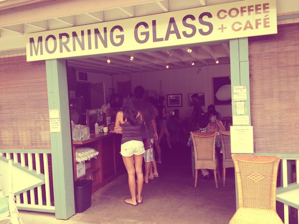 The front door of Morning Glass Coffee