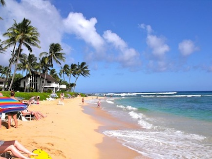 A sand beach on Kauai