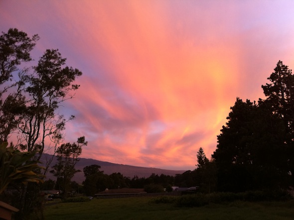 A beautiful pink Big Island sunset