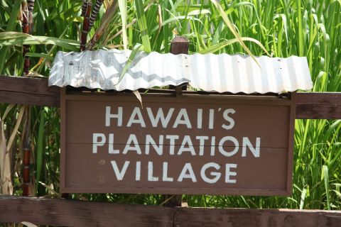 The entrance sign to Hawaii Plantation Village in Waipahu