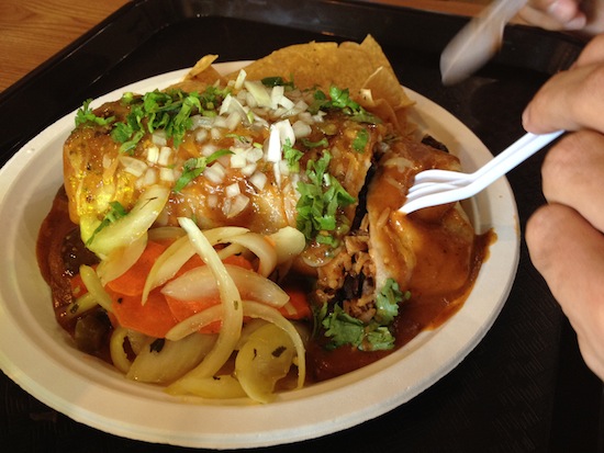 Plate of Mexican food from Maui Tacos in Kailua