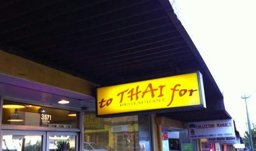 To Thai For sign outside of the Kaimuki restaurant