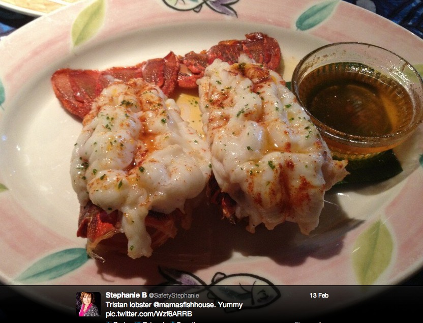 A plate of fresh seafood at Mama's Fish House on Maui