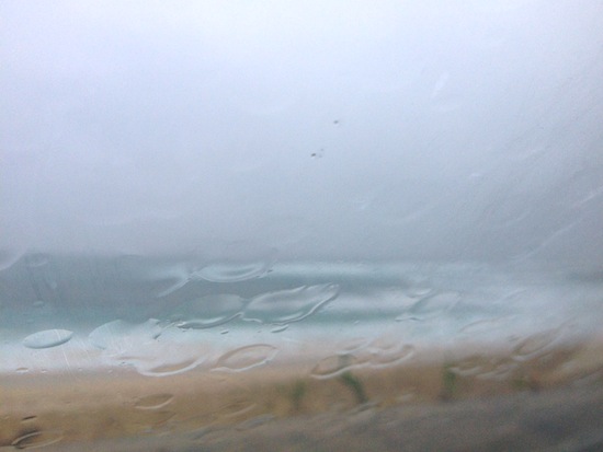 Rainy day at a Hawaii beach