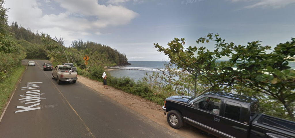 Street View of Waikoko Beach Parking