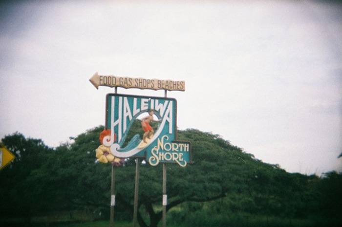 The sign that greets you as you enter Haleiwa