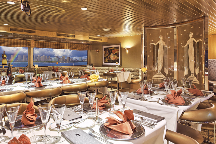 place settings on the Star of Honolulu main dining room