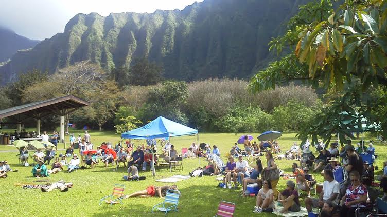 Bluegrass Camp out setting with people enjoying event
