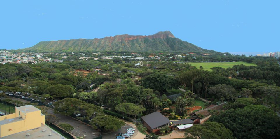 View of Diamondhead in Waikiki Hawaii