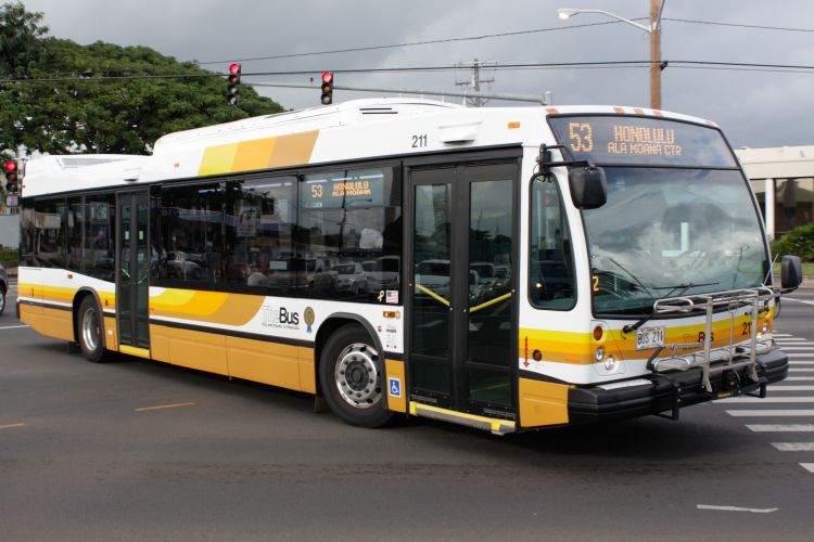 Hawaii Bus on the road on Oahu