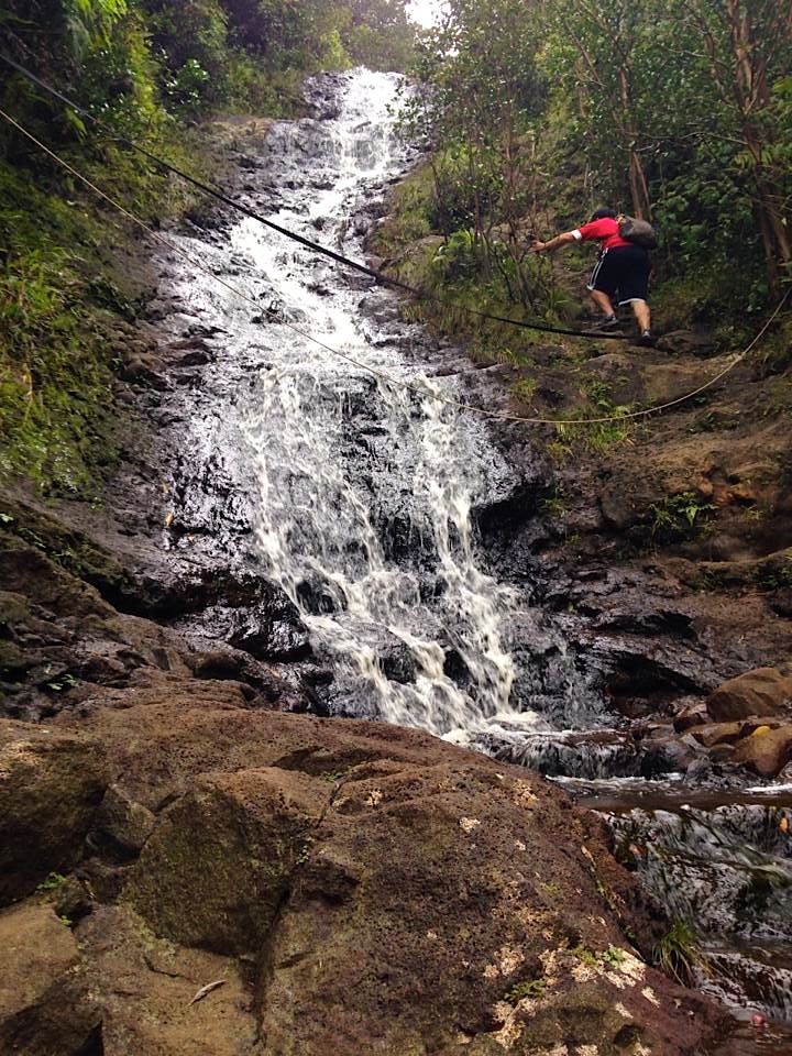 Ka‘au Crater waterfall, close up