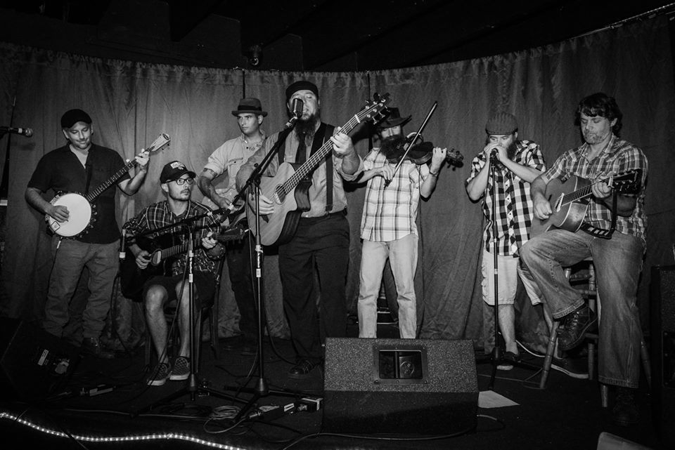 Roots music band, b&w