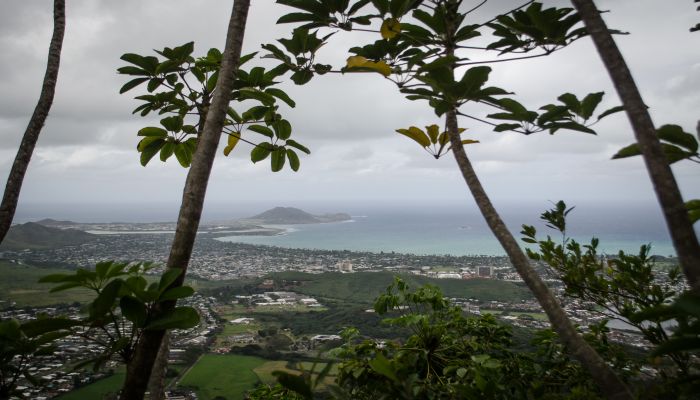 View fromthe top of the Olomana Trail on Oahu