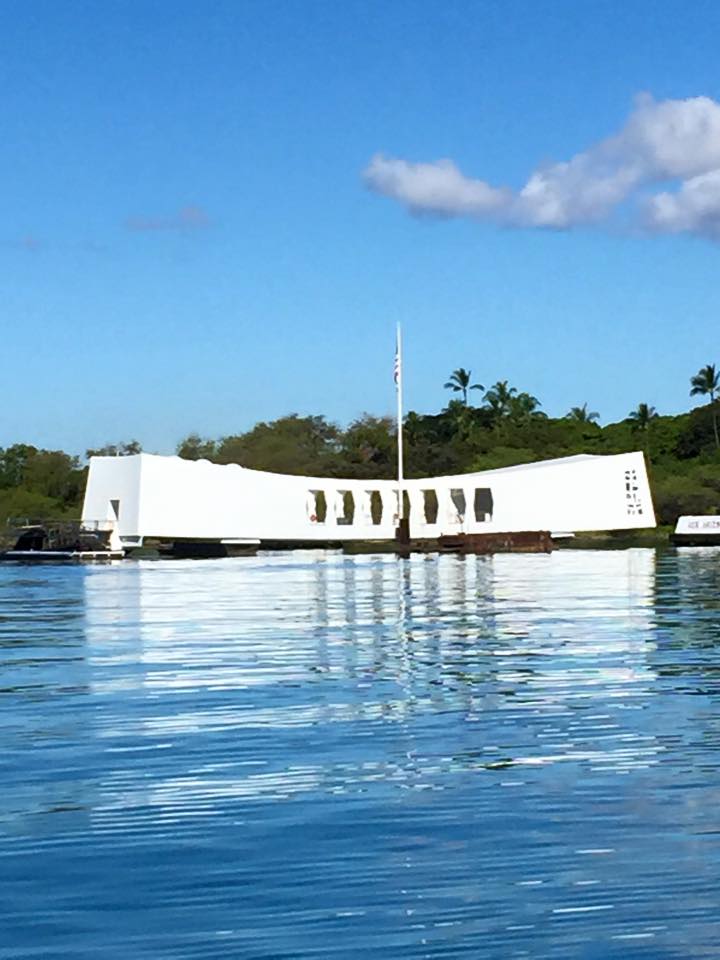 USS arizona memorial monument at Pearl Harbor