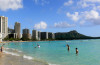 A view of Diamond Head from the beach.
