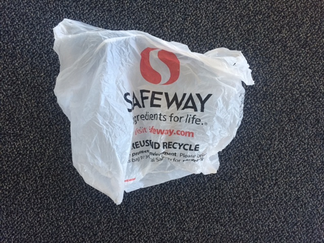 A plastic bag from Safeway
