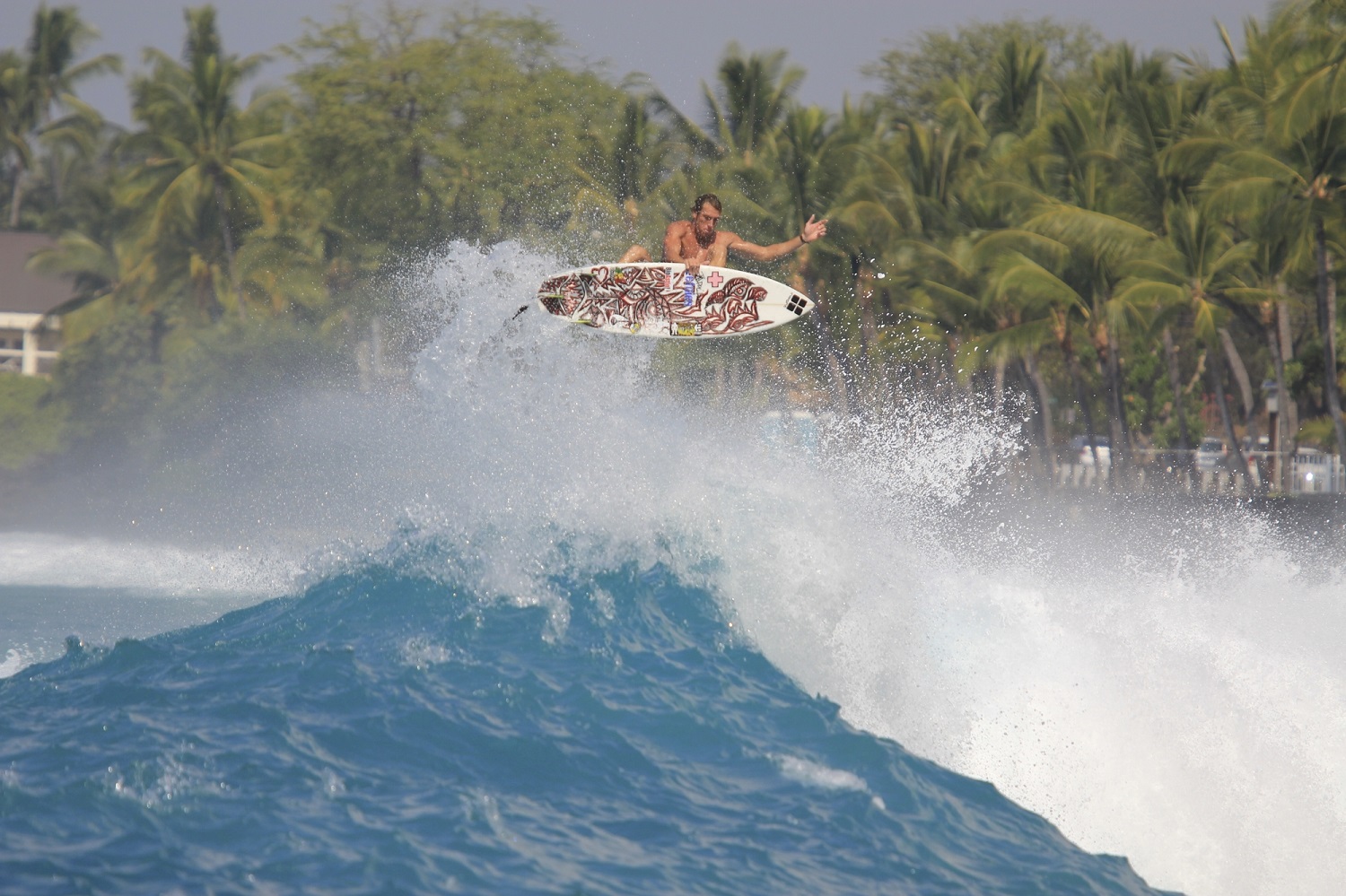 a surfer riding a wave