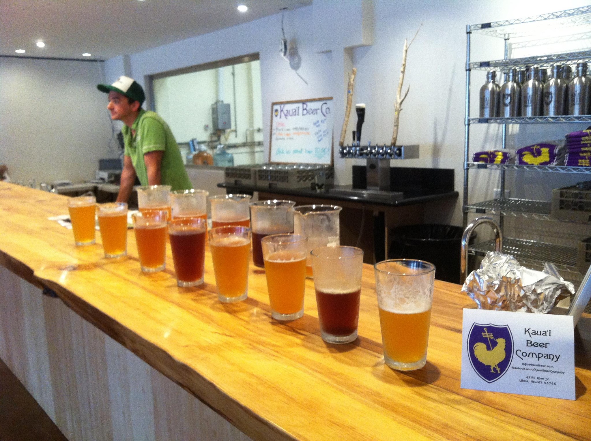 a line of beers
