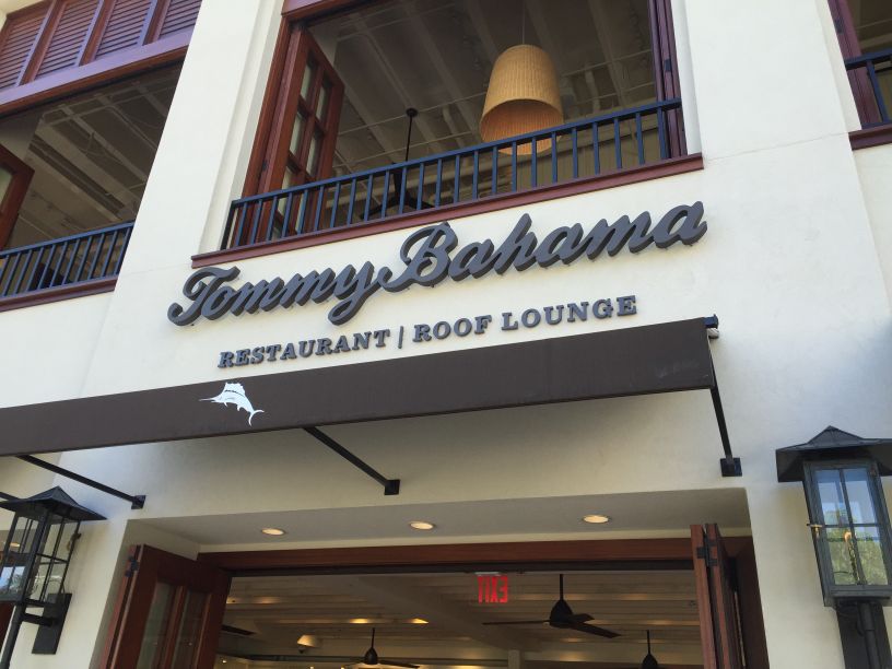 tommy bahama exterior shot of sign