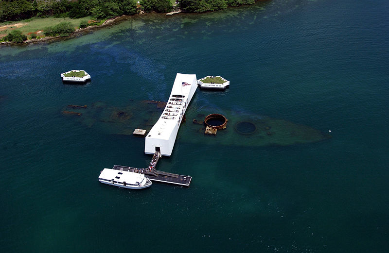a large view of the uss arizona memorial
