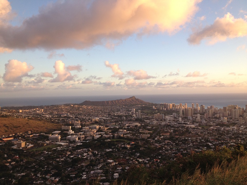 a view of oahu and diamond head