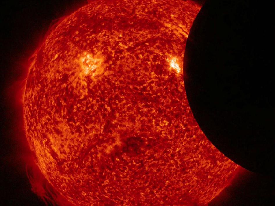 a partial solar eclipse from space