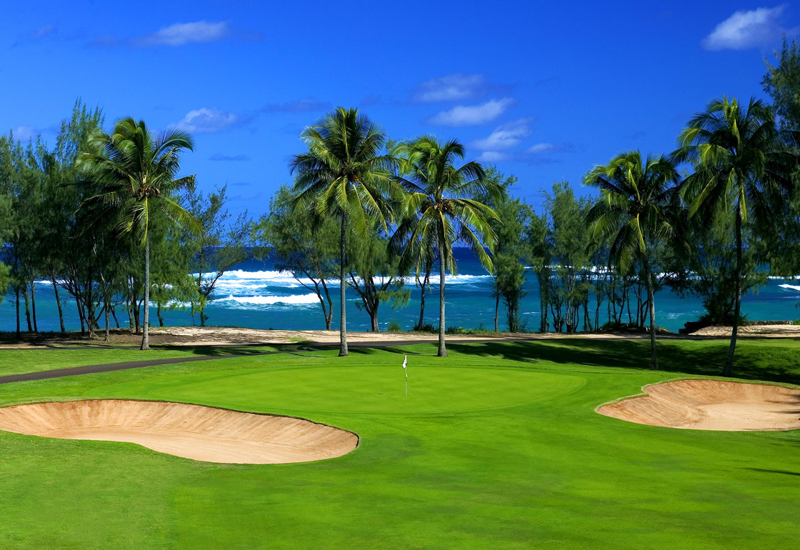 a golf course at turtle bay resort on oahu