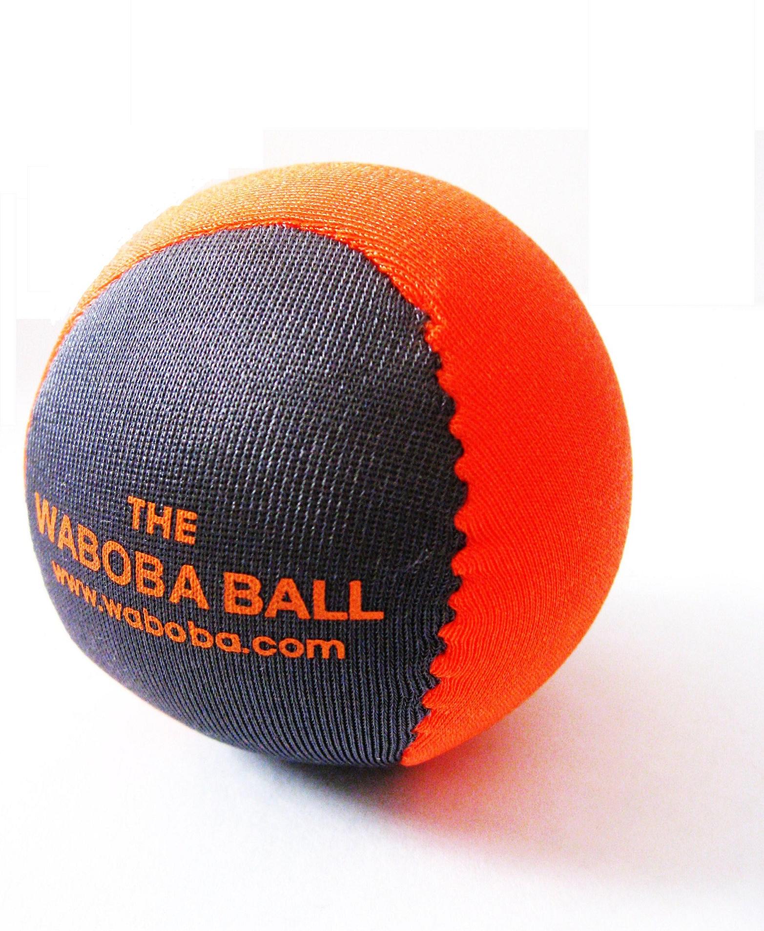 an orange and blue waboba ball