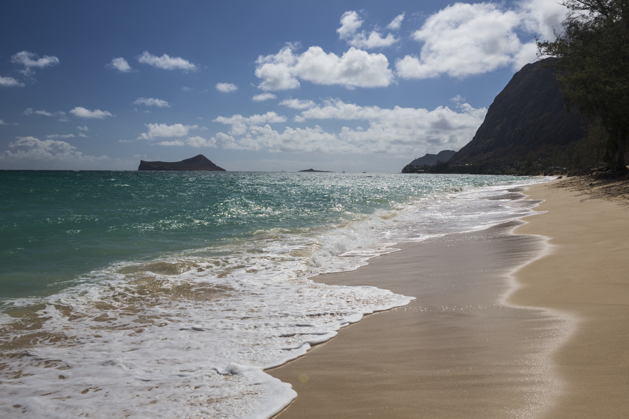 a scenic view of Waimanalo Beach Park
