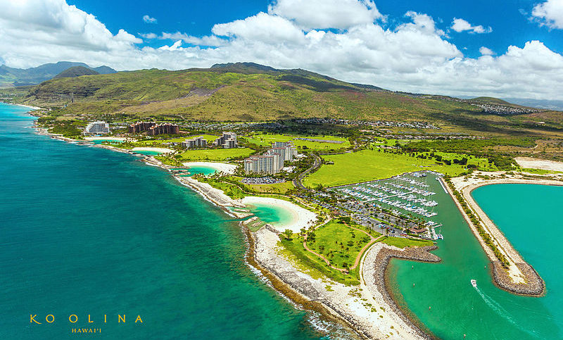 an aerial view of ko olina