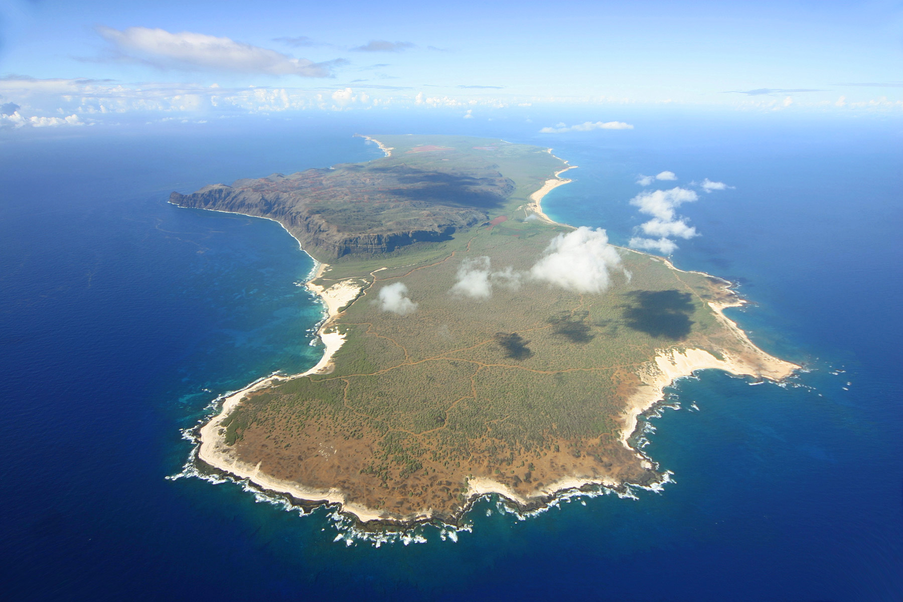 Aerial of Niihau from high up