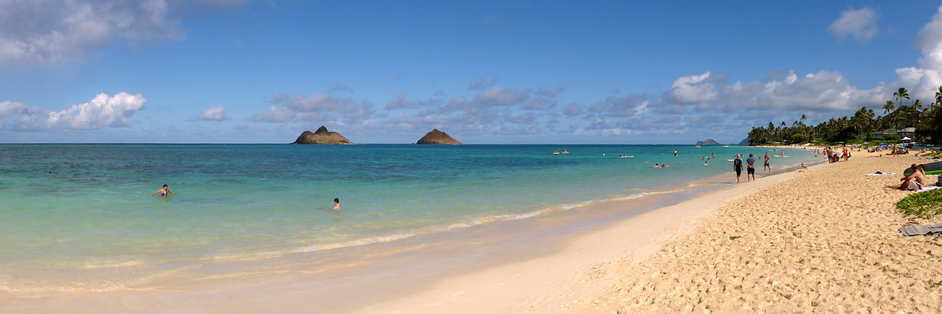 Lanikai beach with islands off shore