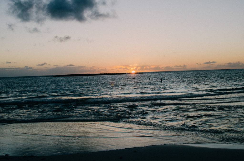 Kailua Beach is one of the best places to watch the sunrise on Oahu. Come 30-40 minutes before the sun comes up to catch the blue hour and watch the sky change colors.