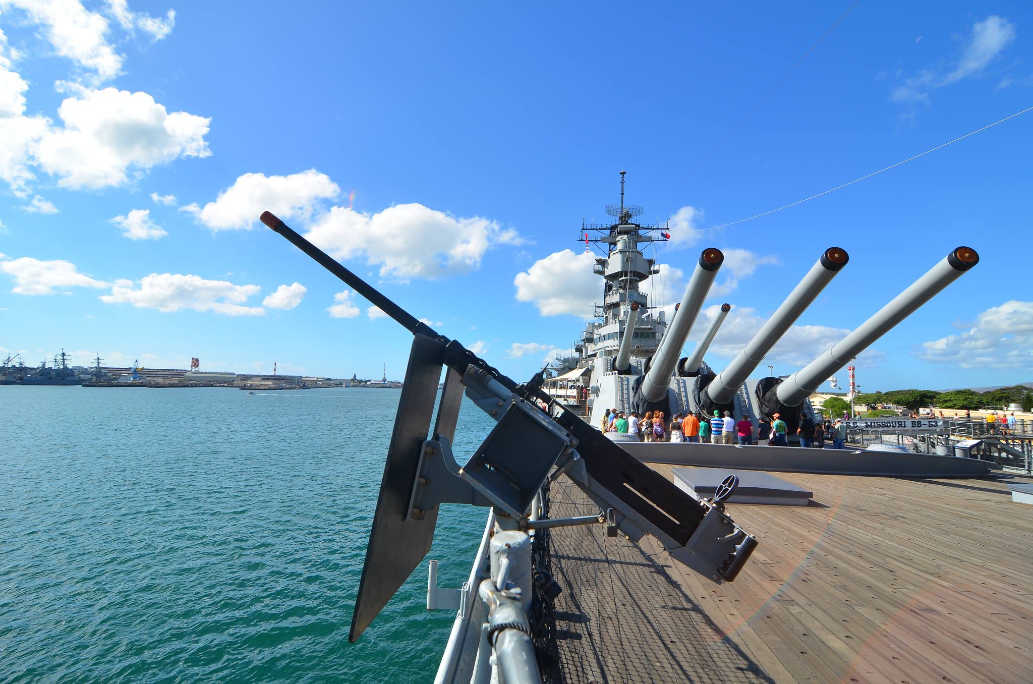 The impressive view on board the USS Missouri.