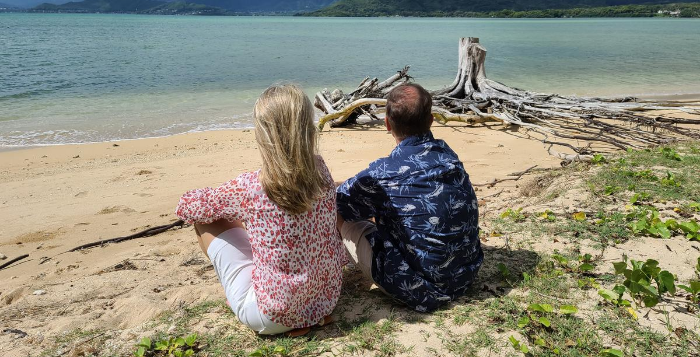 People sitting on Hawaii Beach