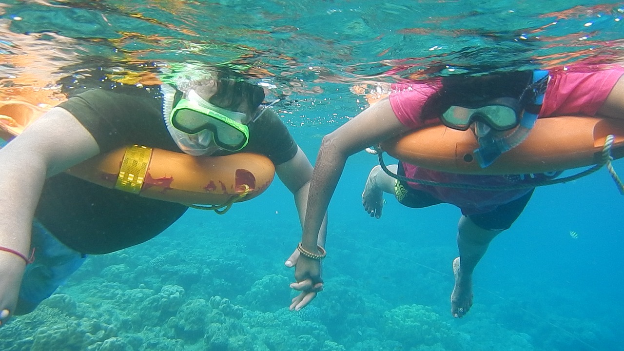 Snorkelers in Hawaii