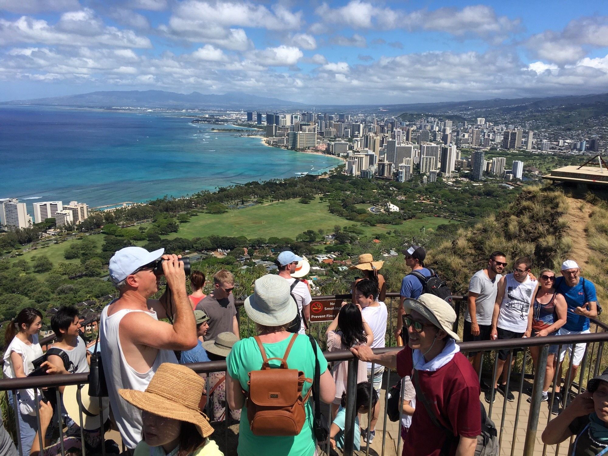 Visitors at Diamondhead lookout