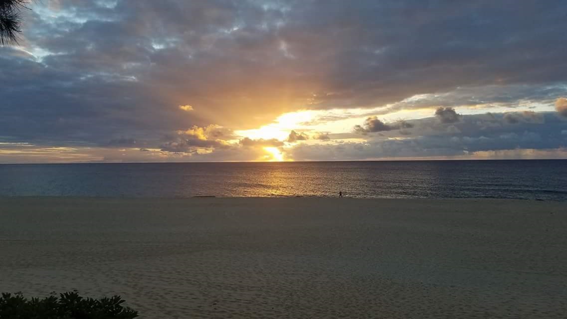 Hawaiian sunset from a beach in Hawaii