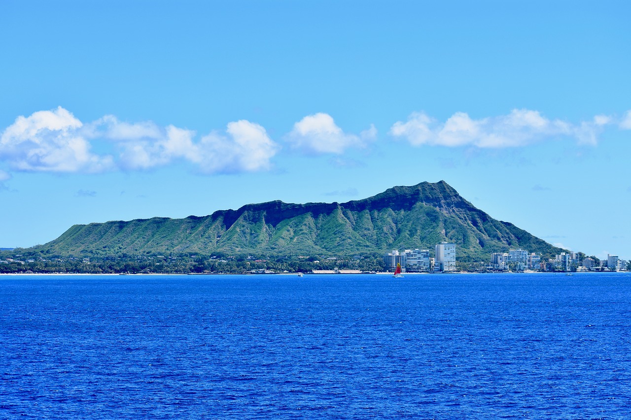 Iconic view of famous Diamondhead crater