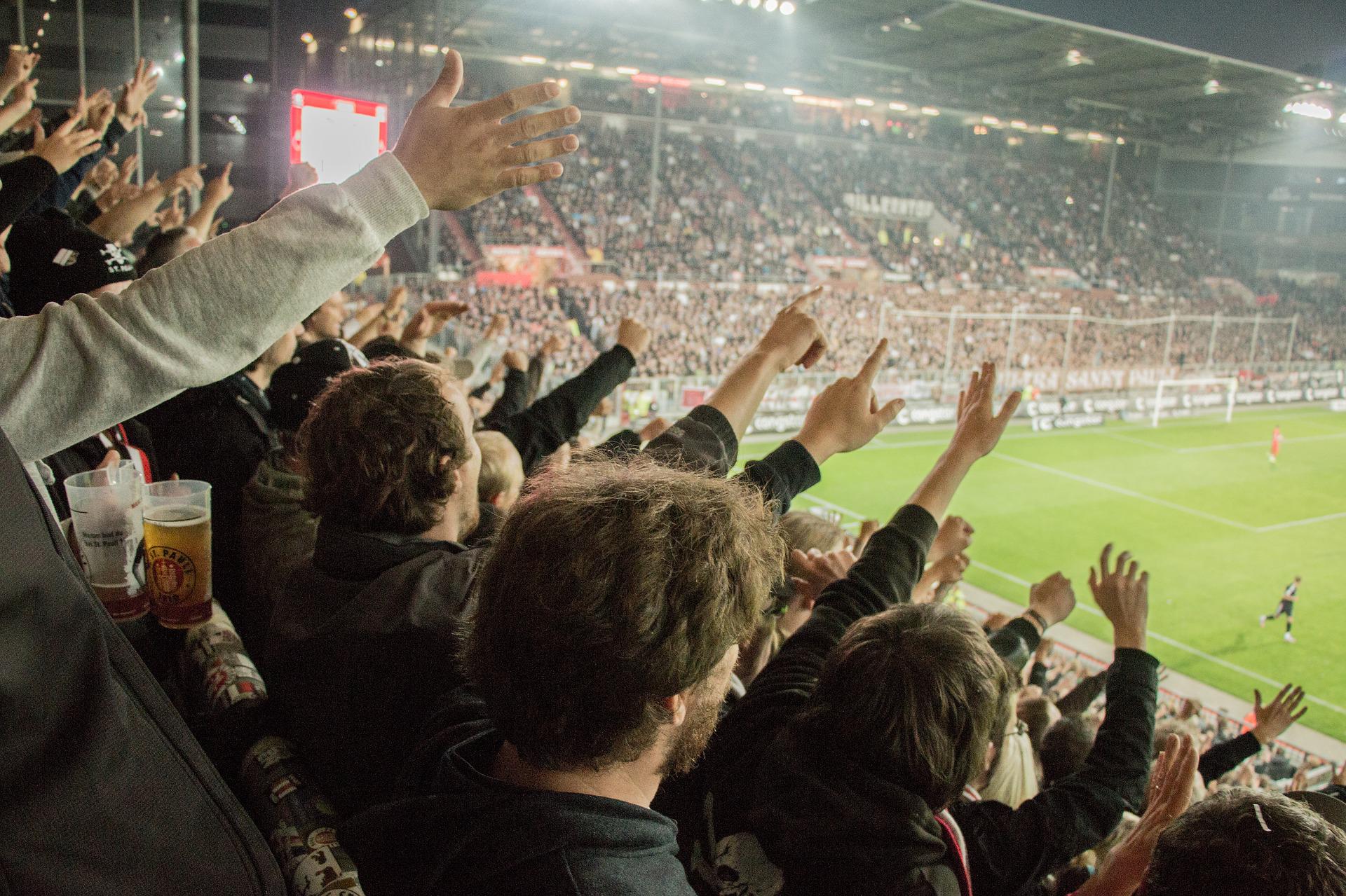 Fans at a soccer game 