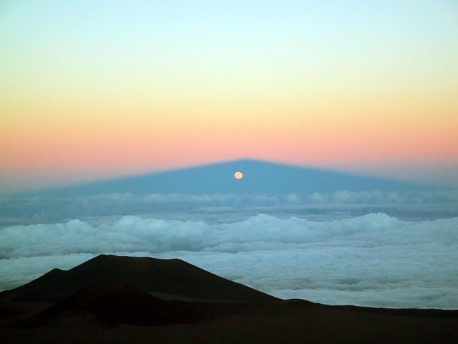 Moonrise Mauna Kea shadow