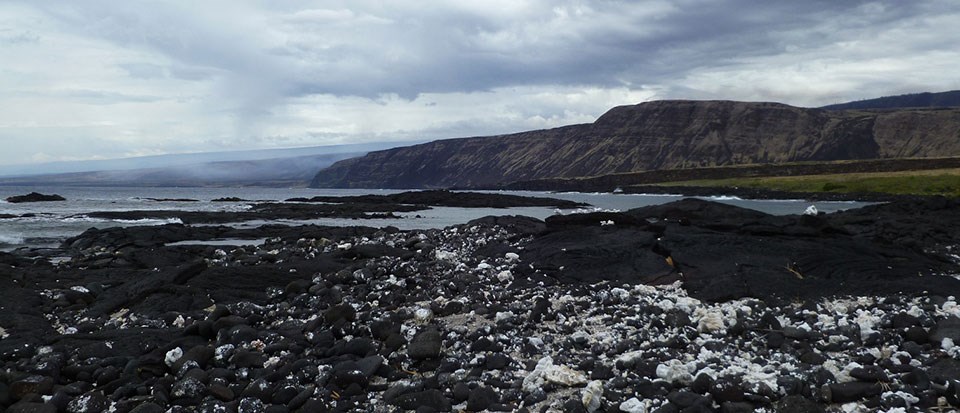 Mauna Loa volcano's coastal area.