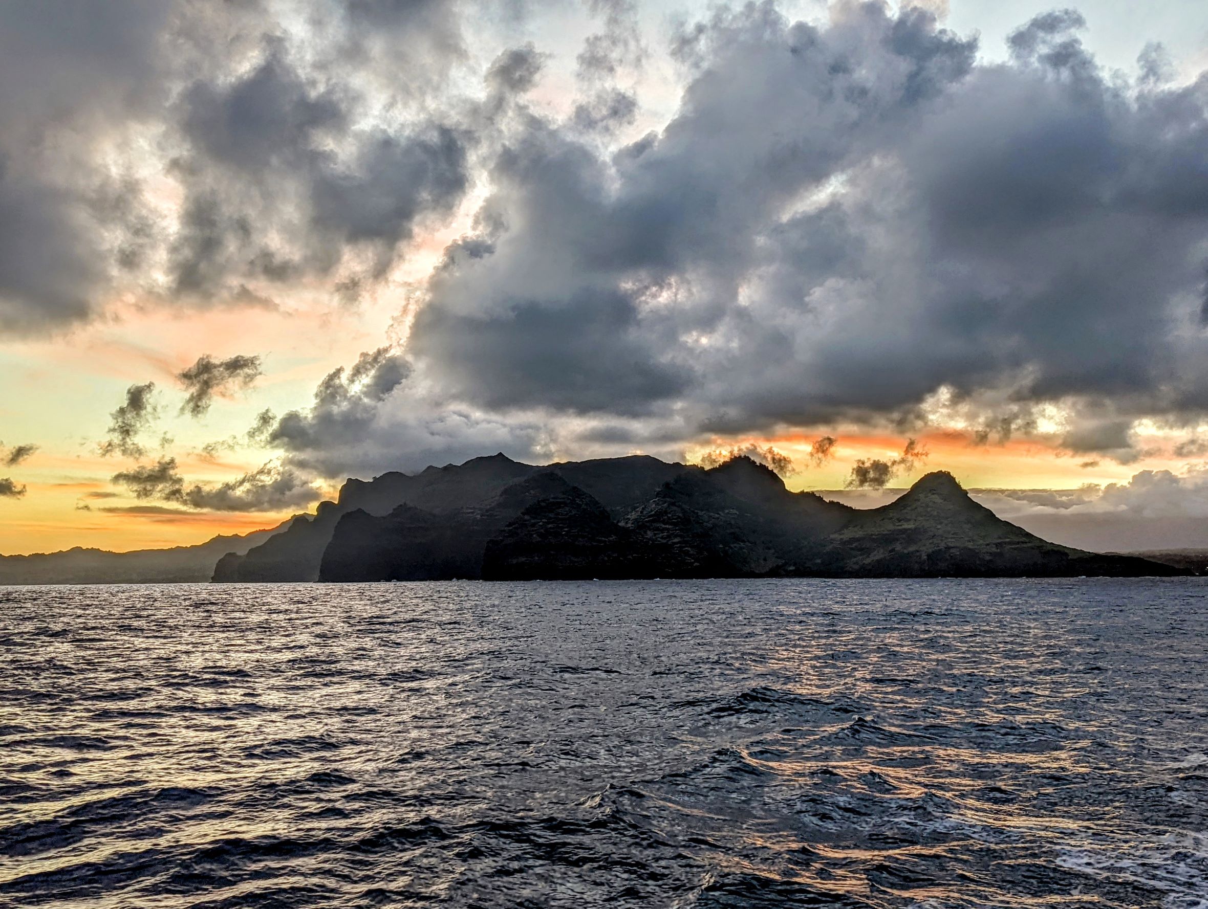 View of Kauai from the sea.